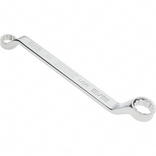 Proto - 11/16" x 3/4" 12 Point Box Wrench - Double End, 1" Head Diam x 1-5/32" Head Thickness, 10-51/64" OAL, Steel, Polished Finish, 15° Offset - Caliber Tooling