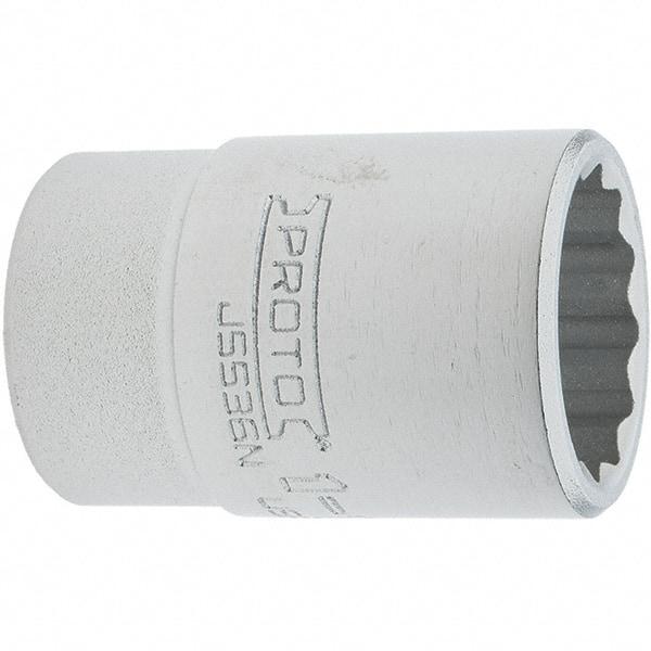 Proto - 1-1/8", 3/4" Drive, Standard Hand Socket - 12 Points, 2.335" OAL, Steel, Full Polish Finish - Caliber Tooling