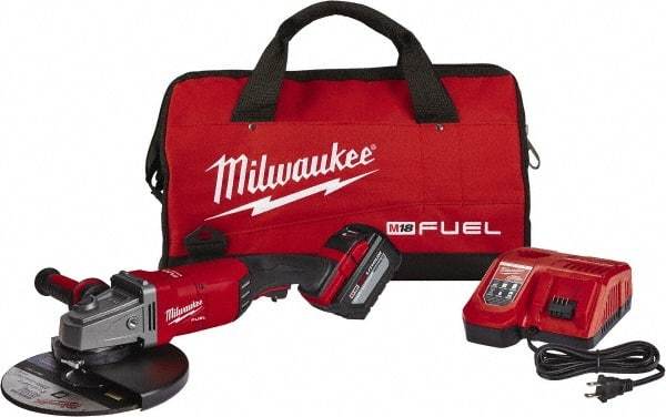 Milwaukee Tool - 9" Wheel Diam, 6,600 RPM, Cordless Angle & Disc Grinder - 5/8" Spindle - Caliber Tooling