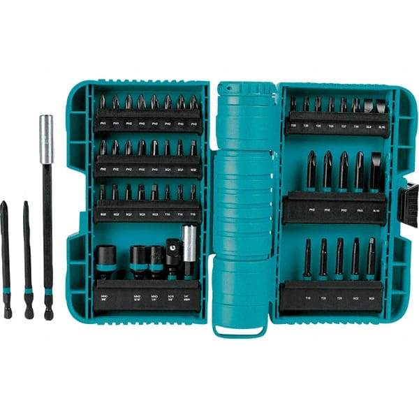 Makita - Power Bit, Insert Bit & Nut Driver Set - 1/4 to 3/8" Hex, #2, 1/4", 3/8" Drive, Phillips, Slotted, Torx, Square Point - Caliber Tooling