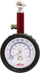 Milton - 0 to 160 psi Dial Ball Tire Pressure Gauge - 5 psi Resolution - Caliber Tooling