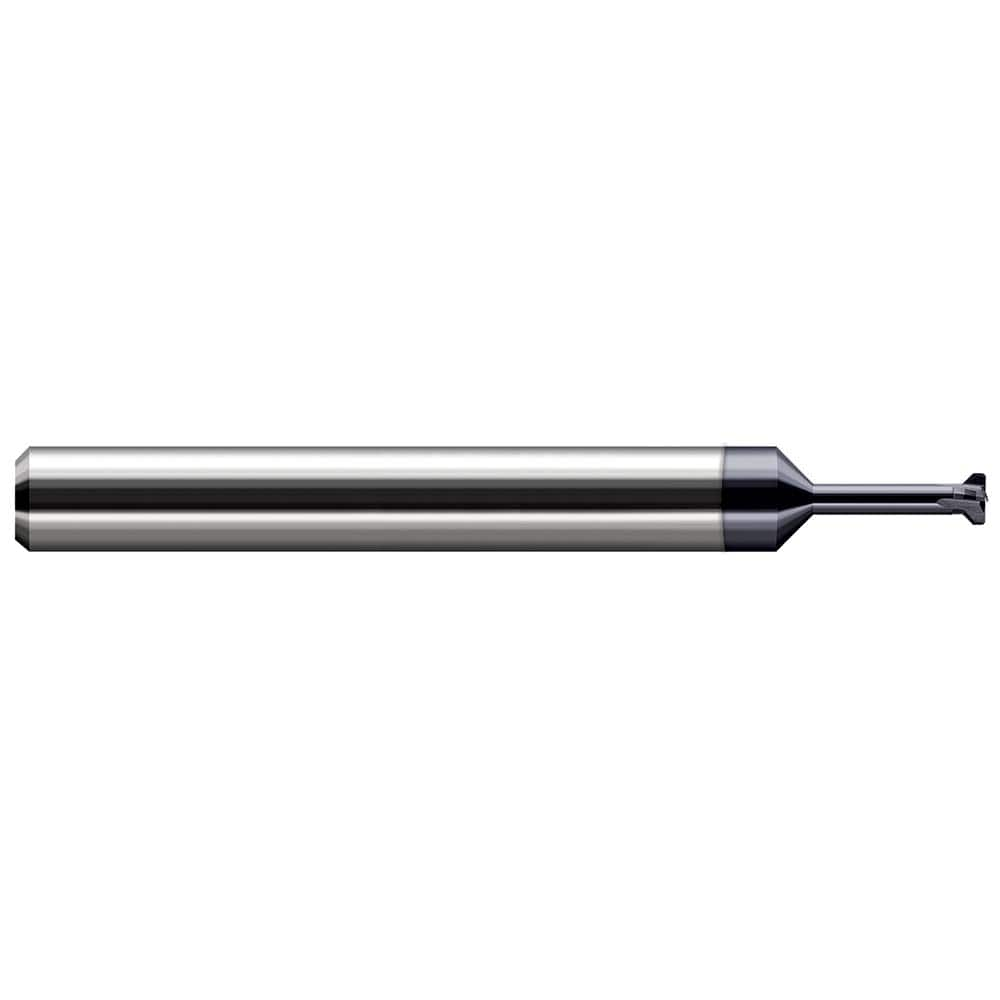 Harvey Tool - Thread Relief Cutters; Material: Solid Carbide ; Cutting Diameter (Inch): 0.168 ; Shank Diameter (Inch): 1/4 ; Flat Width (Decimal Inch): 0.0200 ; Overall Length (Inch): 2-1/2 - Exact Industrial Supply