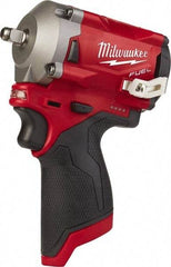 Milwaukee Tool - 1/4" Drive 12 Volt Pistol Grip Cordless Impact Wrench & Ratchet - 3,200 RPM, 0 to 3,200 BPM, 100 Ft/Lb Torque, 2 Lithium-Ion Batteries Included - Caliber Tooling