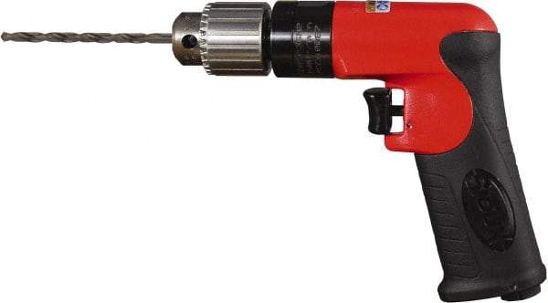 Sioux Tools - 1/4" Keyed Chuck - Pistol Grip Handle, 3,000 RPM, 12 LPS, 0.5 hp, 90 psi - Caliber Tooling