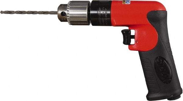 Sioux Tools - 1/4" Keyed Chuck - Pistol Grip Handle, 23,000 RPM, 12 LPS, 0.5 hp, 90 psi - Caliber Tooling