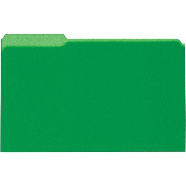 UNIVERSAL - 9-5/8 x 14-3/4", Legal, Green, File Folders with Top Tab - 11 Point Stock, 1/3 Tab Cut Location - Caliber Tooling