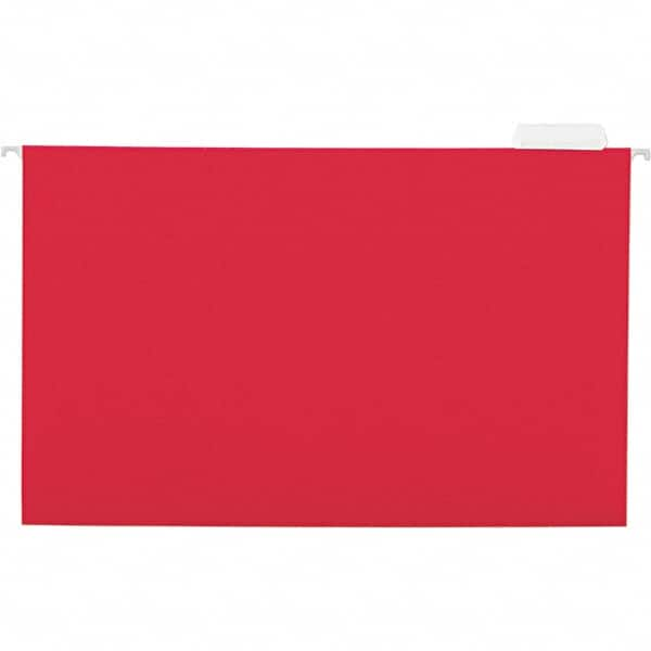 Universal One - 9-5/8 x 14-3/4", Legal, Red, Hanging File Folder - 11 Point Stock, 1/5 Tab Cut Location - Caliber Tooling