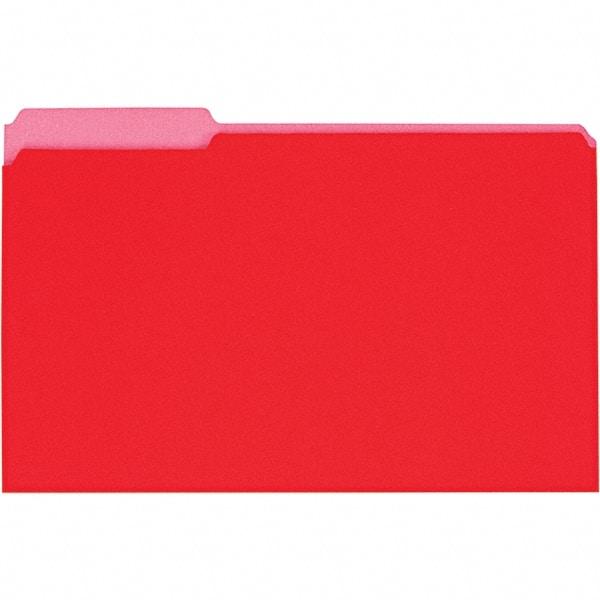 UNIVERSAL - 9-5/8 x 14-3/4", Legal, Red, File Folders with Top Tab - 11 Point Stock, 1/3 Tab Cut Location - Caliber Tooling