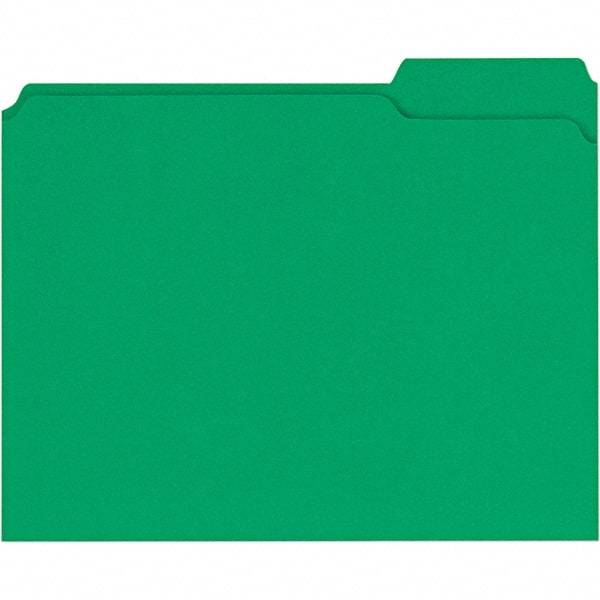 Universal One - 9-5/8 x 11-3/4", Letter Size, Green, File Folders with Top Tab - 11 Point Stock, 1/3 Tab Cut Location - Caliber Tooling