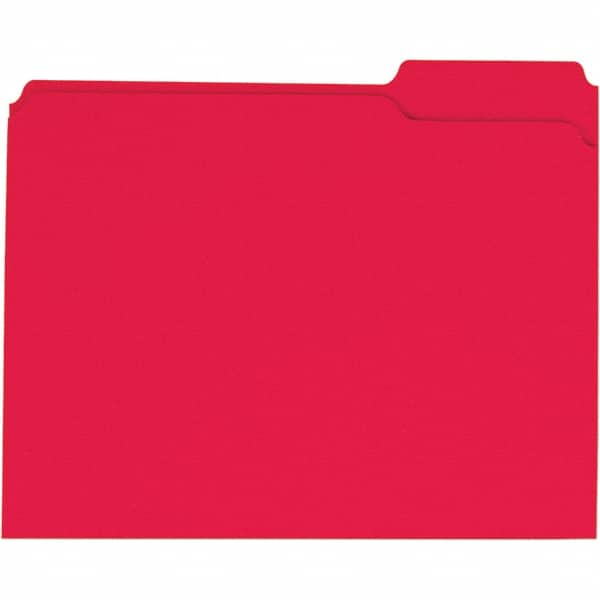 Universal One - 9-5/8 x 11-3/4", Letter Size, Red, File Folders with Top Tab - 11 Point Stock, 1/3 Tab Cut Location - Caliber Tooling