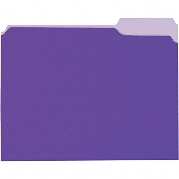 UNIVERSAL - 9-5/8 x 11-3/4", Letter Size, Violet, File Folders with Top Tab - 11 Point Stock, 1/3 Tab Cut Location - Caliber Tooling