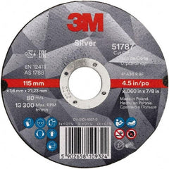 3M - 4" Ceramic Cutoff Wheel - 1/8" Thick, 3/8" Arbor, Use with Angle Grinders - Caliber Tooling