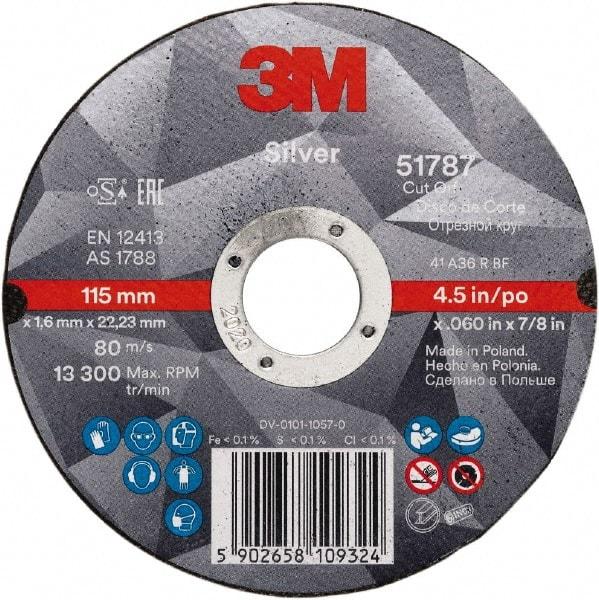 3M - 6" Ceramic Cutoff Wheel - 0.045" Thick, 7/8" Arbor, Use with Angle Grinders - Caliber Tooling