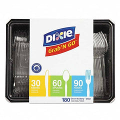 Dixie - Combo Pack, Tray w/Plastic Utensils, 90 Forks, 30 Knives, 60 Spoons - Caliber Tooling