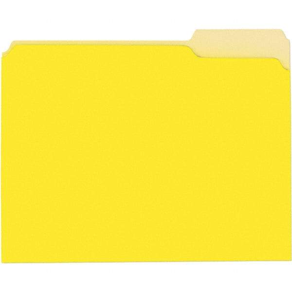 UNIVERSAL - 9-5/8 x 11-3/4", Letter Size, Yellow, File Folders with Top Tab - 11 Point Stock, 1/3 Tab Cut Location - Caliber Tooling