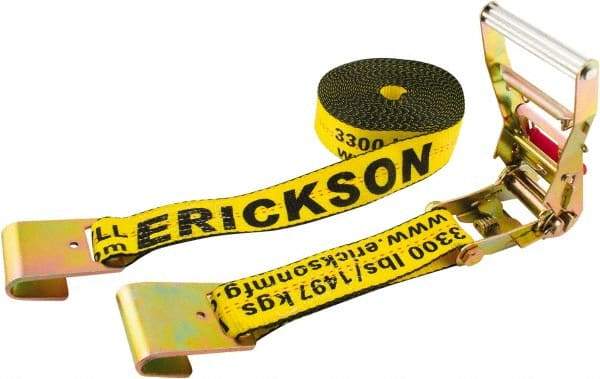 Erickson Manufacturing - 40' Long x 2" Wide, 10,000 Lb Basket Capacity, Polyester & Steel Web Sling - Yellow - Caliber Tooling