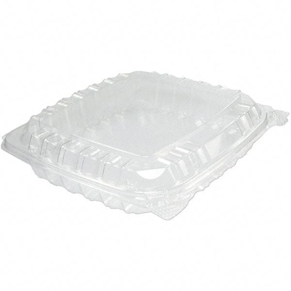 DART - 8-5/16 x 8-5/16 x 2" Plastic Hinged Container - Clear - Caliber Tooling