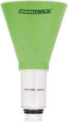 OEM Tools - 16 oz Capacity Plastic Funnel - 5" Mouth OD, 3-3/4" Straight Spout, Green & Clear - Caliber Tooling