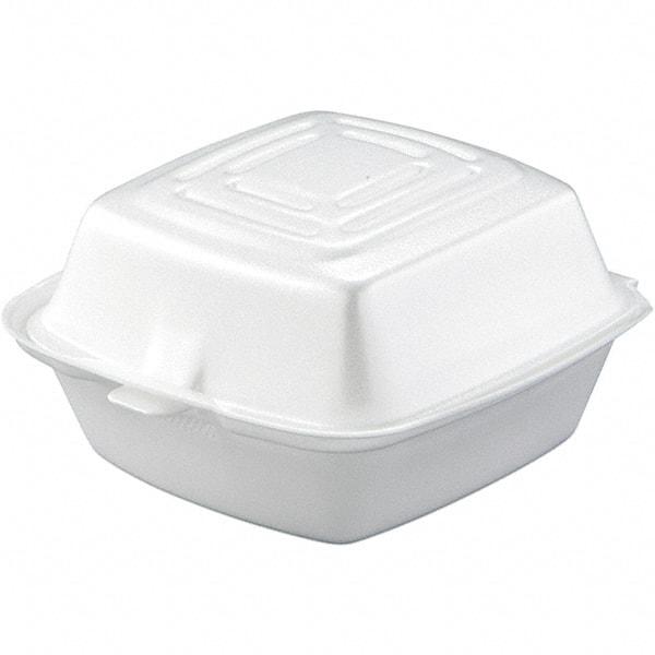 DART - 5-1/2 x 5-3/8 x 2-7/8" Foam Carryout Food Container - White - Caliber Tooling