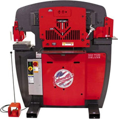 Edwards Manufacturing - 11" Throat Depth, 100 Ton Punch Pressure, 1-1/16" in 1" Punch Capacity Ironworker - 7-1/2 hp, 3 Phase, 460 Volts, 56" Wide x 63-1/8" High x 45-1/2" Deep - Caliber Tooling