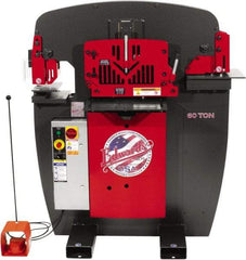 Edwards Manufacturing - 8-7/8" Throat Depth, 60 Ton Punch Pressure, 1-1/16" in 5/8" Punch Capacity Ironworker - 5 hp, 3 Phase, 460 Volts, 46-1/8" Wide x 56-1/8" High x 36-1/8" Deep - Caliber Tooling