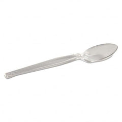 Dixie - Plastic Cutlery, Heavyweight Teaspoon, Crystal Clear, 6", 1000/Carton - Caliber Tooling