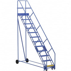 Steel Rolling Ladder: Type 1A, 12 Step Perforated Tread