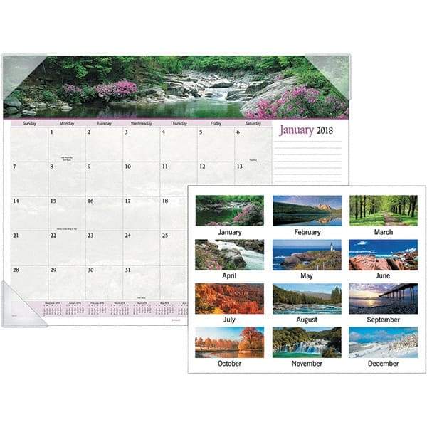 AT-A-GLANCE - 12 Sheet, 22 x 17", Desk Pad Calendar - Landscapes - Caliber Tooling