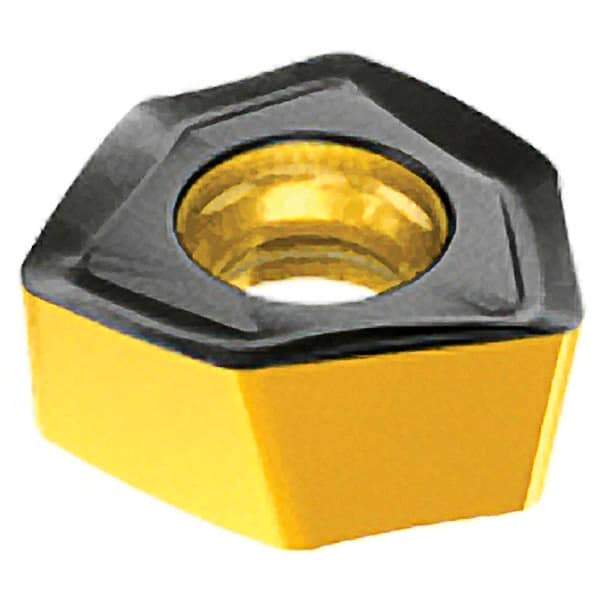 Iscar - H600 WXCU070515 HP Grade IC380 Carbide Milling Insert - TiCN/TiN Finish, 0.2323" Thick, 0.4386" Inscribed Circle, 1.5mm Corner Radius - Caliber Tooling