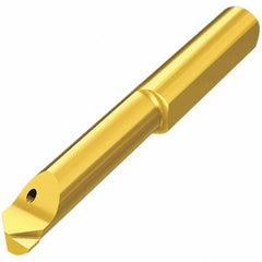 Iscar - 4mm Min Bore Diam, 0.15mm Max Bore Depth, 4mm Shank Diam, Corner Radius & Profile Boring Bar - 0.001" Corner Radius, Right Hand Cut, Solid Carbide, TiCrVN Finish - Exact Industrial Supply