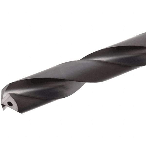 Iscar - 10mm 140° Solid Carbide Jobber Drill - TiAlN Finish, Right Hand Cut, Spiral Flute, Straight Shank, 103mm OAL, Standard Point - Caliber Tooling