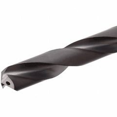 Iscar - 9.5mm 140° Solid Carbide Jobber Drill - TiAlN Finish, Right Hand Cut, Spiral Flute, Straight Shank, 103mm OAL, Standard Point - Caliber Tooling