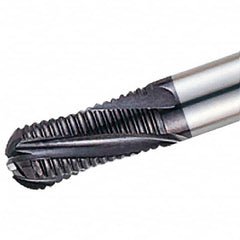 Iscar - 16mm Diam, 32mm LOC, 4 Flute Solid Carbide Roughing Ball End Mill - TiAlN Finish, 92mm OAL, 16mm Shank Diam, Single End, 20° Helix - Caliber Tooling