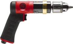 Chicago Pneumatic - 1/2" Keyed Chuck - Pistol Grip Handle, 600 RPM, 0.5 hp, 90 psi - Caliber Tooling