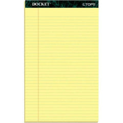 TOPS - 50 Sheet, 8-1/2 x 14", Legal/Wide (Style) Writing Pad - Canary - Caliber Tooling