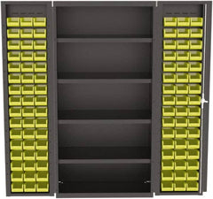 Valley Craft - 4 Shelf 96 Bin Storage Cabinet - Steel, 36" Wide x 24" Deep x 72" High, Gray - Caliber Tooling