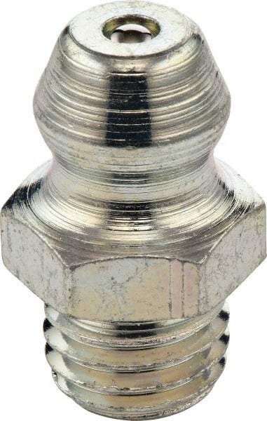 Umeta - Straight Head Angle, M6x1 Metric Stainless Steel Standard Grease Fitting - 7mm Hex, 13.5mm Overall Height, 4mm Shank Length - Caliber Tooling