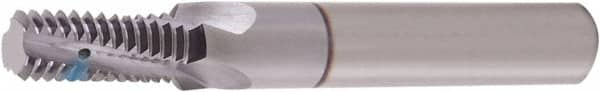 Vargus - 1 - 11-1/2 NPT, 0.746" Cutting Diam, 4 Flute, Solid Carbide Helical Flute Thread Mill - Internal/External Thread, 0.913" LOC, 4.016" OAL, 3/4" Shank Diam - Exact Industrial Supply