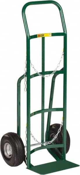 Little Giant - 800 Lb Capacity 47" OAH Cylinder Hand Truck - 8 x 14" Base Plate, Continuous Handle, Steel, Flat-Free Microcellular Foam Wheels - Caliber Tooling