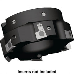 Kennametal - 6 Inserts, 100mm Cut Diam, 32mm Arbor Diam, 9.5mm Max Depth of Cut, Indexable Square-Shoulder Face Mill - 0/90° Lead Angle, 50mm High, BGHX 15L5... Insert Compatibility, Series Fix-Perfect - Caliber Tooling