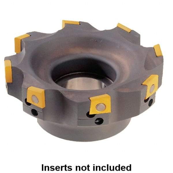 Kennametal - 4 Inserts, 63mm Cut Diam, 22mm Arbor Diam, 10mm Max Depth of Cut, Indexable Square-Shoulder Face Mill - 0/90° Lead Angle, 40mm High, 4.21103.. Insert Compatibility, Series Fix-Perfect - Caliber Tooling