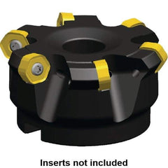 Kennametal - 106.1mm Cut Diam, 32mm Arbor Hole, 4.4mm Max Depth of Cut, 30° Indexable Chamfer & Angle Face Mill - 6 Inserts, HNGJ 0604... Insert, Right Hand Cut, 6 Flutes, Through Coolant, Series Dodeka Mini - Caliber Tooling