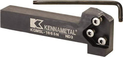 Kennametal - External Thread, 177.8mm OAL, Left Hand Indexable Grooving Cutoff Toolholder - 38.1mm Shank Height x 38.1mm Shank Width, KGMS Toolholder Style, Series A4 - Caliber Tooling