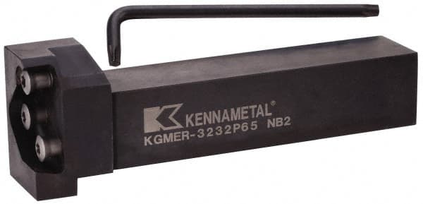 Kennametal - External Thread, 152.4mm OAL, Right Hand Indexable Grooving Cutoff Toolholder - 31.75mm Shank Height x 31.75mm Shank Width, KGME Toolholder Style, Series A4 - Caliber Tooling