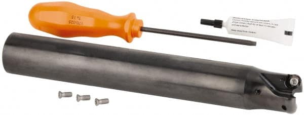 Kennametal - 32mm Cutting Diam, 32mm Shank Diam, 1.26" Max Depth of Cut, Straight Shank Indexable Copy End Mill - 2 Inserts, RN.J 1204M0.. Insert, KDR Toolholder, Through Coolant - Caliber Tooling