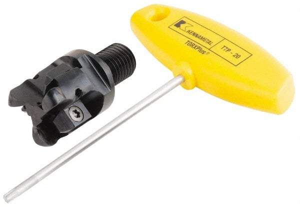 Kennametal - 25.4mm Cutting Diam, 1" Max Depth of Cut, Modular Connection Indexable Copy End Mill - 3 Inserts, RP.. 32.. Insert, KIPR Toolholder, Through Coolant - Caliber Tooling