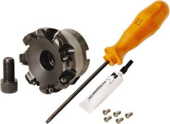 Kennametal - 80mm Cut Diam, 3mm Max Depth, 27mm Arbor Hole, 8 Inserts, RN.J 1204... Insert Style, Indexable Copy Face Mill - KDR Cutter Style, 24,760 Max RPM, 50mm High, Through Coolant, Series Rodeka - Caliber Tooling