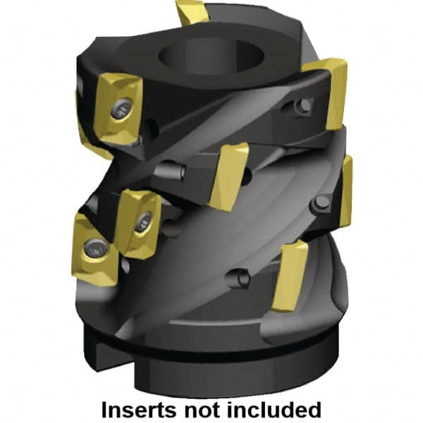 Kennametal - 12 Inserts, 40mm Cut Diam, 16mm Arbor Diam, 35.92mm Max Depth of Cut, Indexable Square-Shoulder Face Mill - 0/90° Lead Angle, 50mm High, ED.T 10T3.. Insert Compatibility, Through Coolant, Series Mill 1-10 - Caliber Tooling