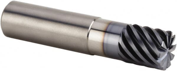 Kennametal - 20mm, 10 Flute, Single End, Solid Carbide, 1mm Corner Radius End Mill - 92mm OAL, 45° Helix, Right Hand Flute, 20mm LOC, Right Hand Cut, 40mm Extended Reach - Caliber Tooling