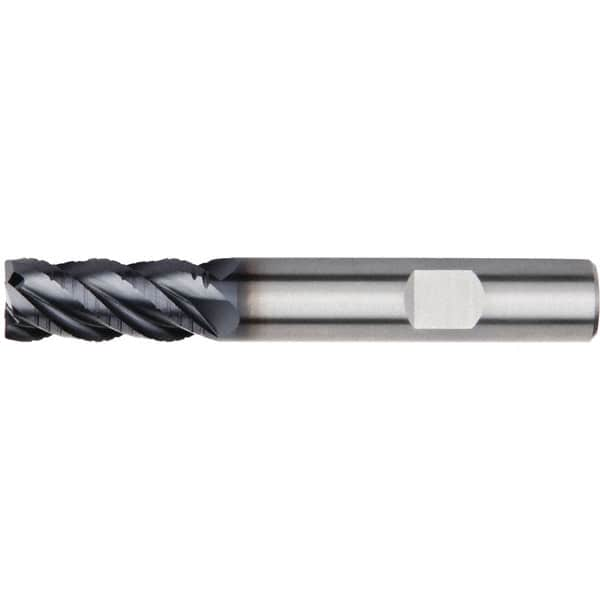 Kennametal - 12mm Diam, 26mm LOC, 4 Flute Solid Carbide 45° Corner Chamfer Roughing End Mill - 83mm OAL, 12mm Shank Diam, Single End, Centercutting, 45° Helix - Caliber Tooling